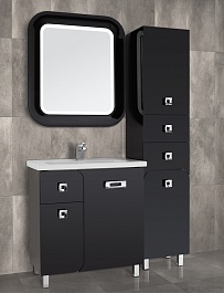 Водолей Мебель для ванной "Арнелла 80" напольная черная – фотография-6